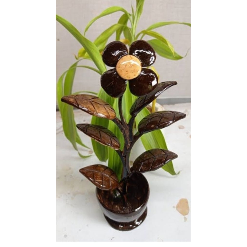 hiasan bunga batok kelapa