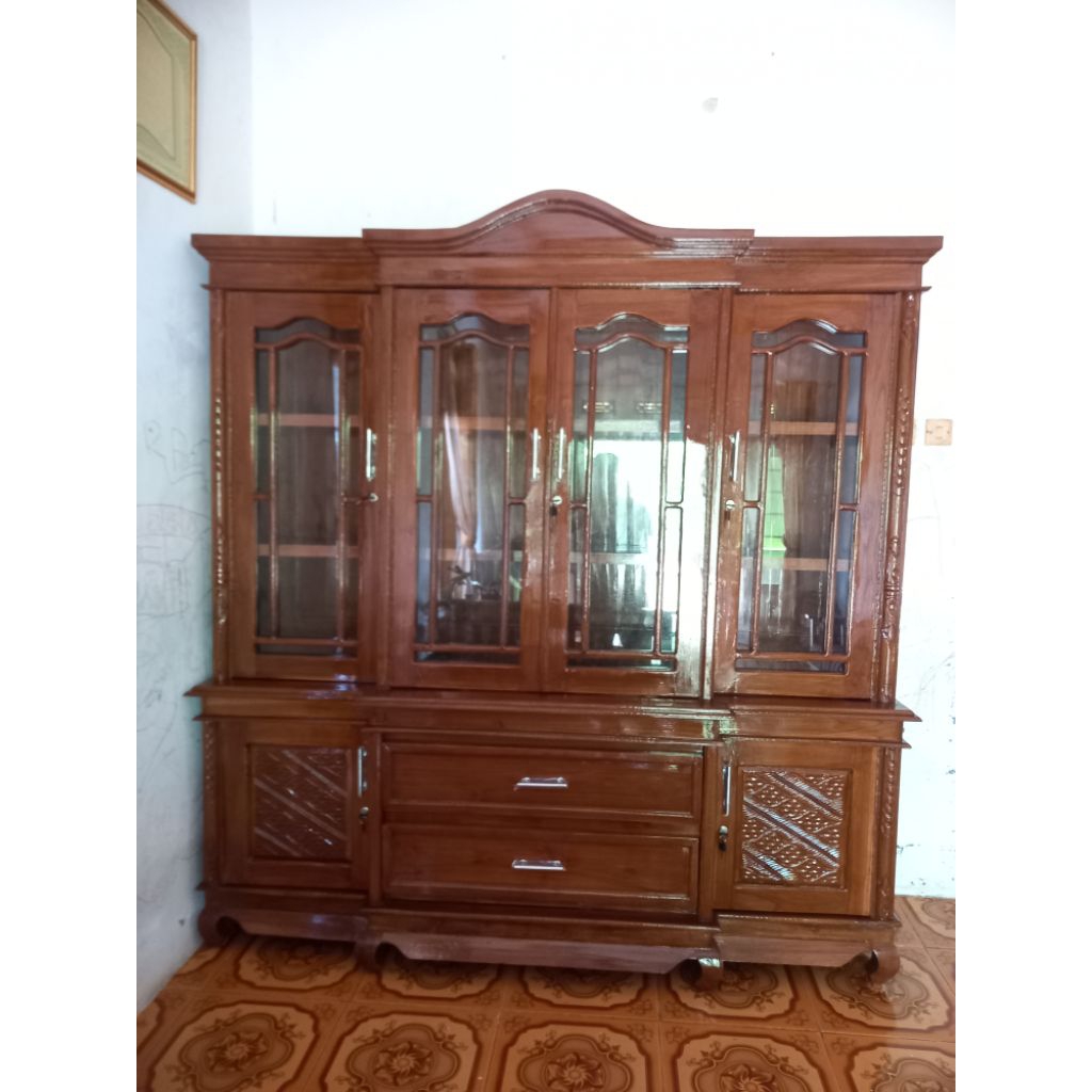 LEMARI HIAS 4 PINTU MODEL BODONG LACI JATI