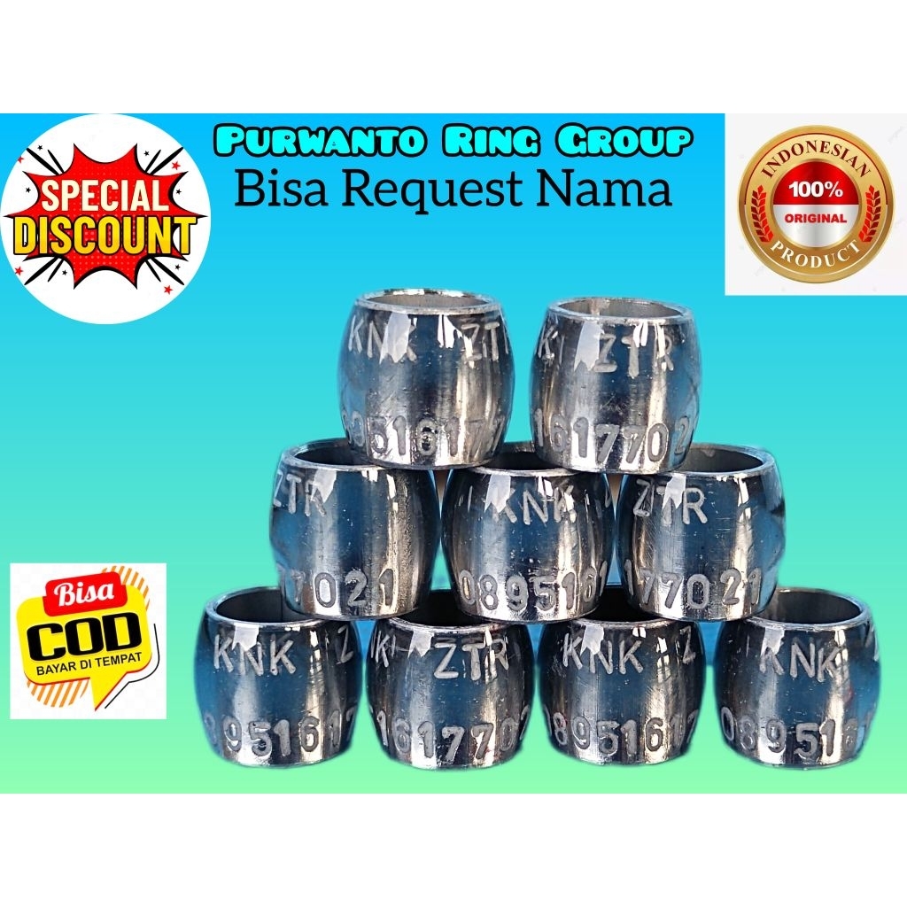 RING MERPATI MODEL BAJA KETROK DONAT RING DARA RING REQUEST NAMA BAHAN BAJA RING KANDANG RING NURI B