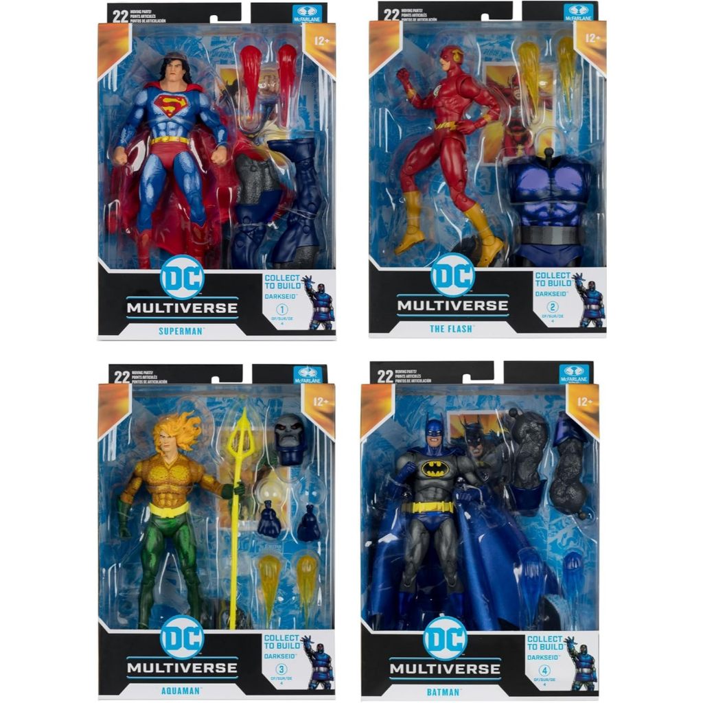 McFarlane Toys DC Multiverse Justice League Task Force 7-Inch Build-A Superman Action Figure Bundle 
