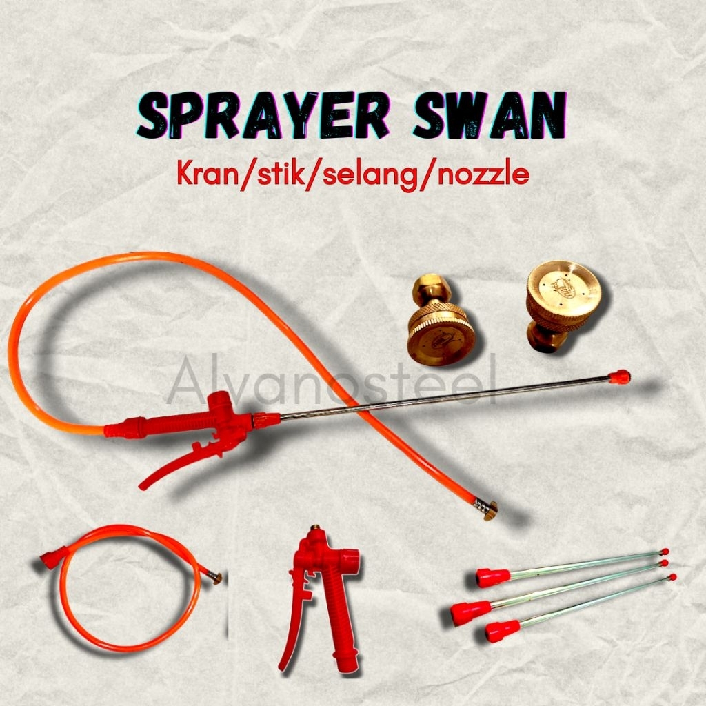 Sprayer  Swan Elektrik Manual Kran Selang Stik Swan Nozzle L.4 Swan Lurus/Bengkok Kuningan