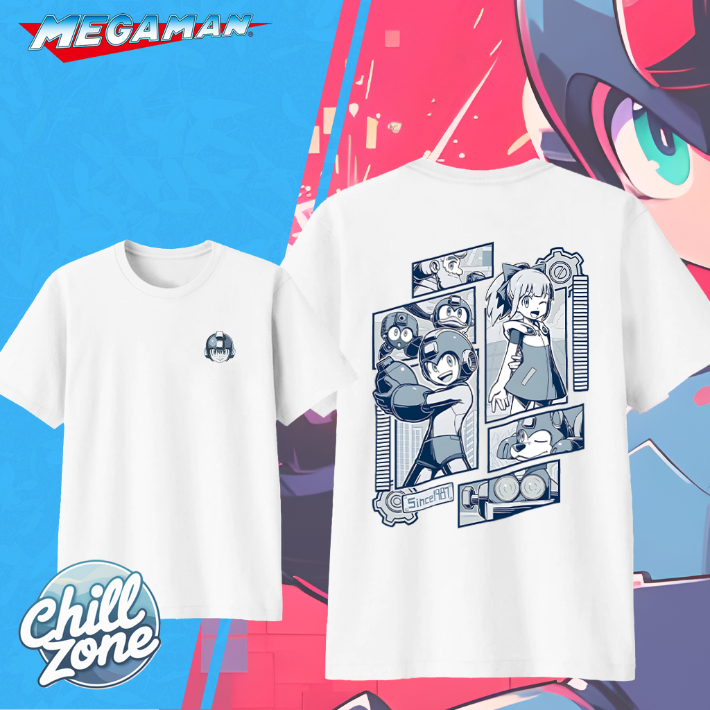 [ChillZone] Kaos Megaman | Premium 100% Cotton Combed - T-Shirt Anak Dewasa Baju Anime Game Rockman 