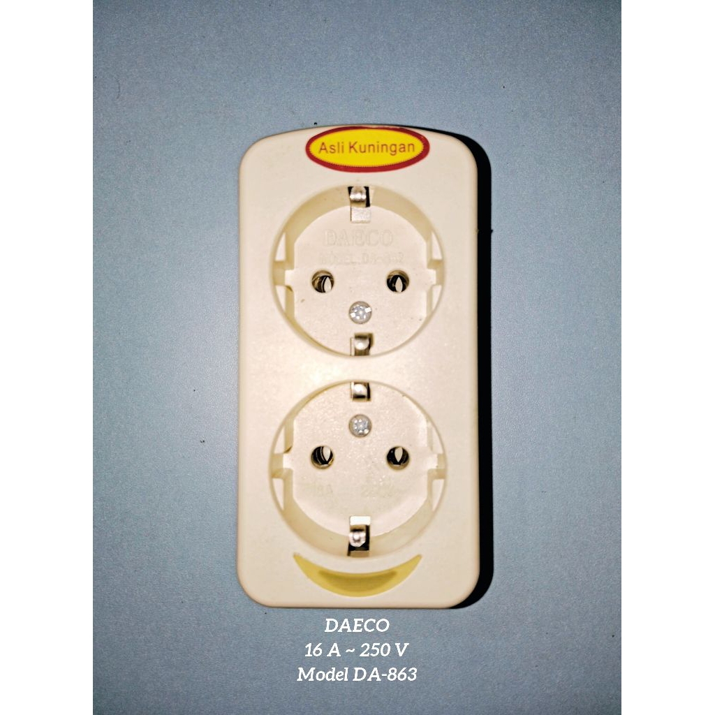 Stop Kontak DAECO 2 Lubang Tanpa Kabel