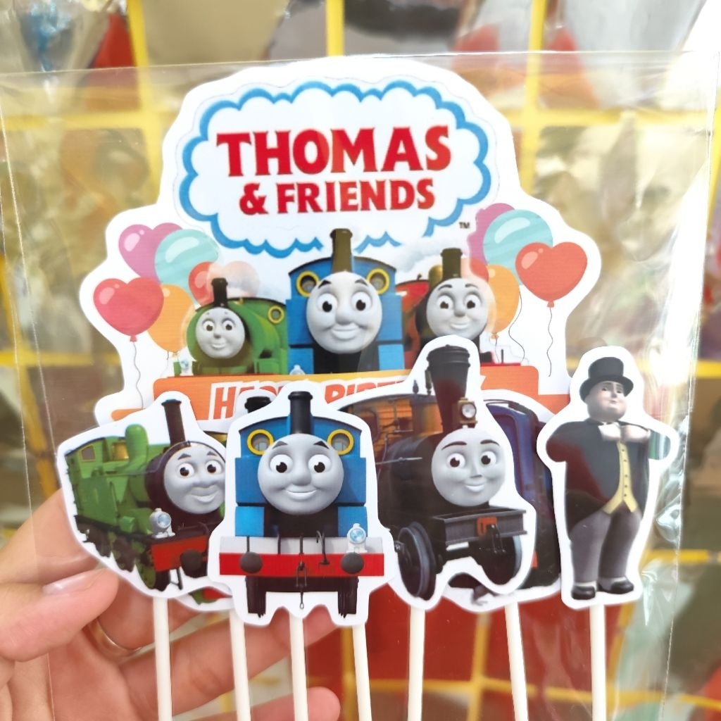 Cake Topper Hiasan Kue Kertas Karakter Thomas Kereta Api Train Ulang Tahun Hiasan Kue Happy Birthday