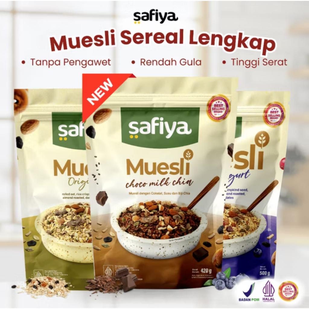 Safiya Muesli 1 Kg Oatmeal Dried Fruit Sereal Lengkap Rendah Kalori