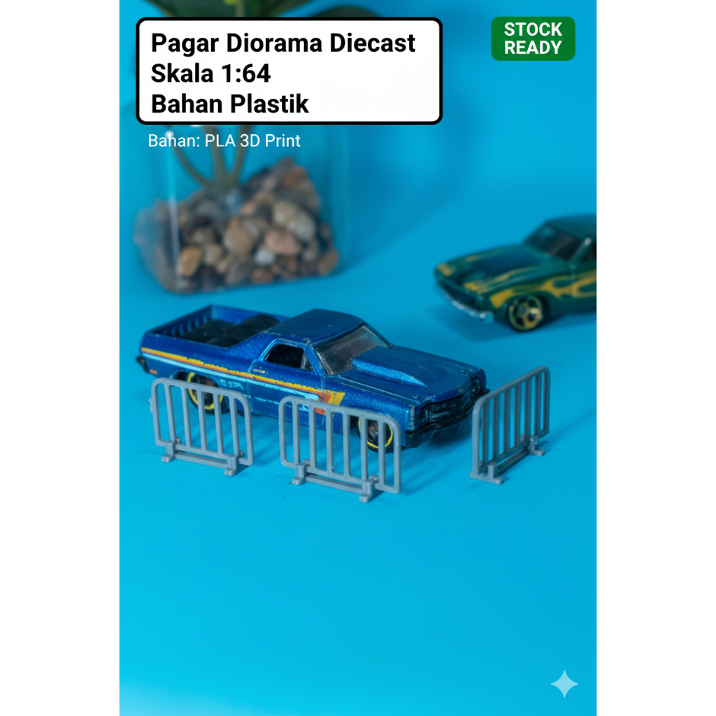 Pagar Diorama Diecast Skala 1:64 Bahan Plastik 6 PCS
