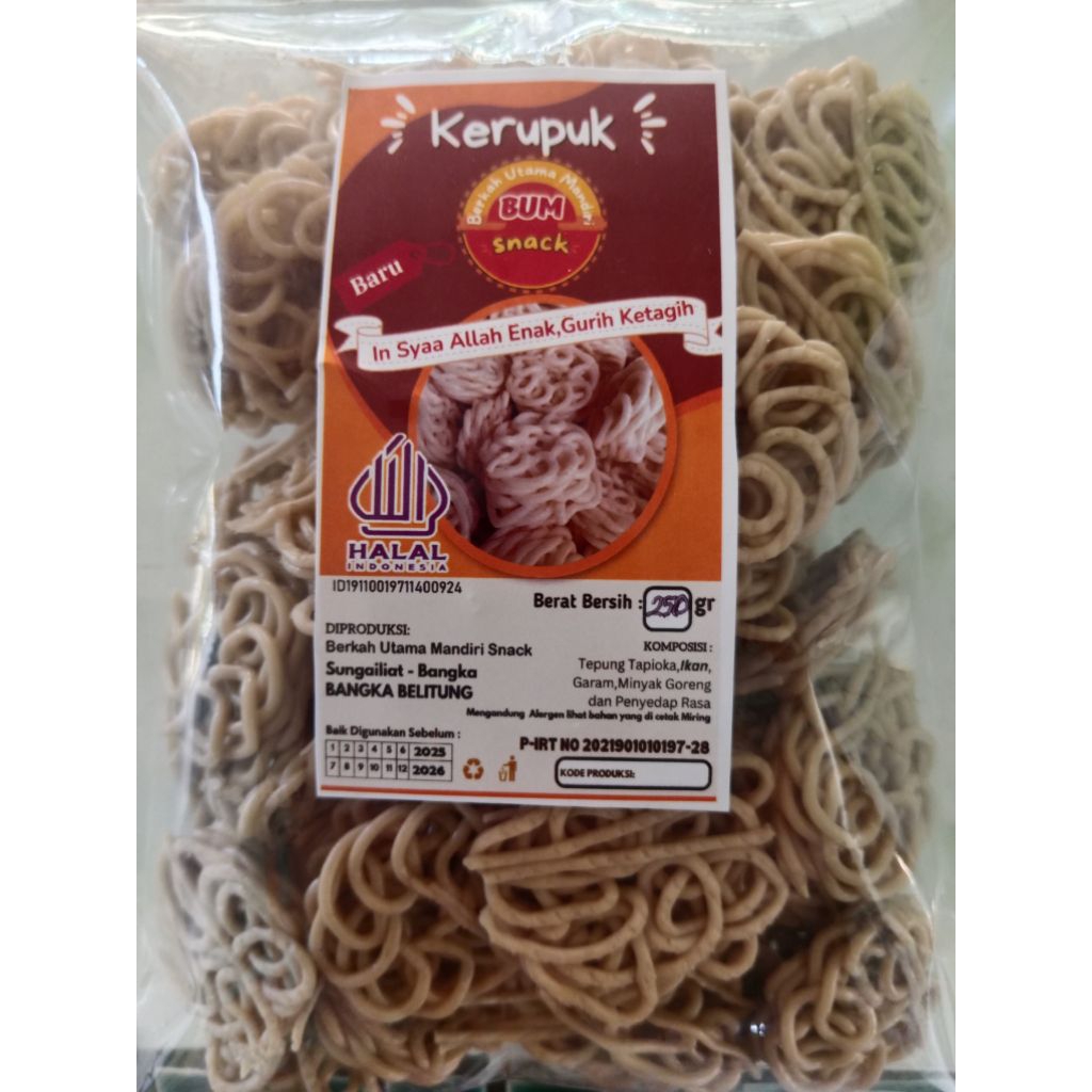 Kerupuk ikan mentah khas Bangka isi 250gram