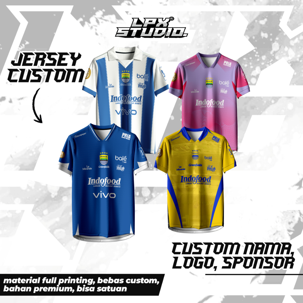 Jersey Persib Fantasy / Jersey Persib / Kaos Barcelona / Jersey Bola / Jersey Vintage