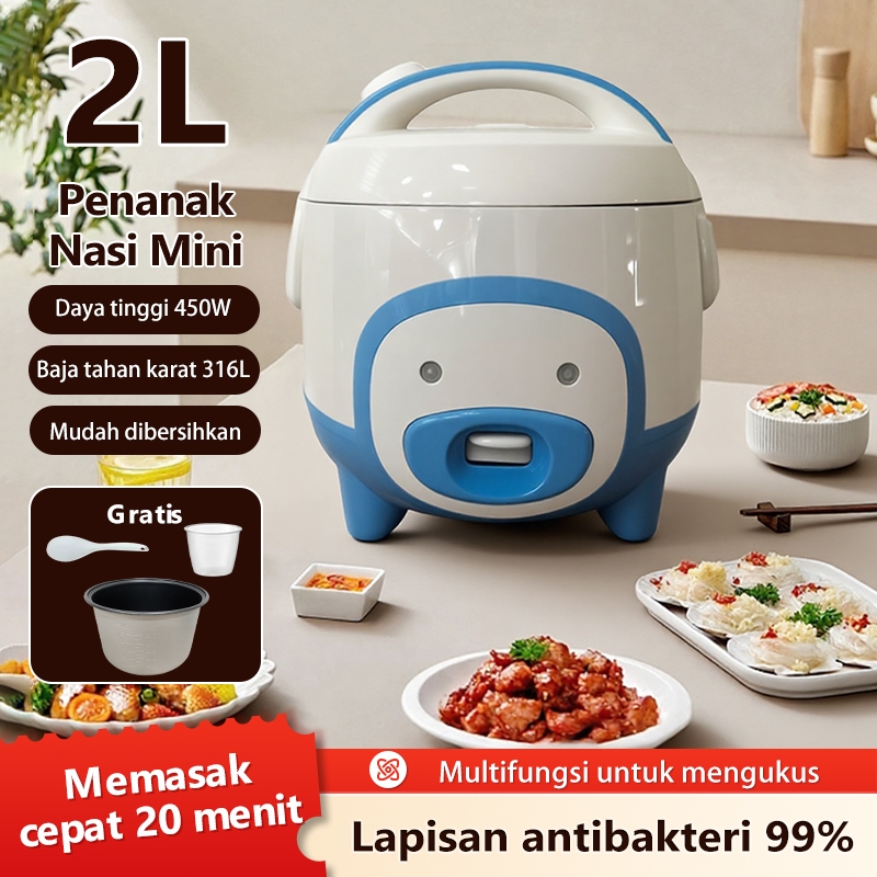 [Garansi permanen] Rice Cooker 1.2L 450Watt Antilengket Penanak Nasi/Penanak nasi perjalanan/penanak