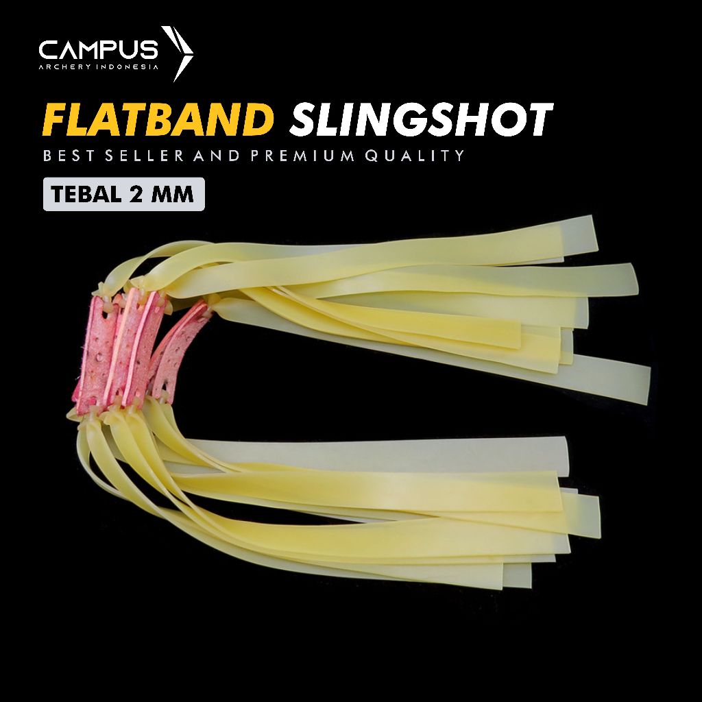 Flatband Slingshot Karet Ketapel 2.0mm Super Tebal Max Power