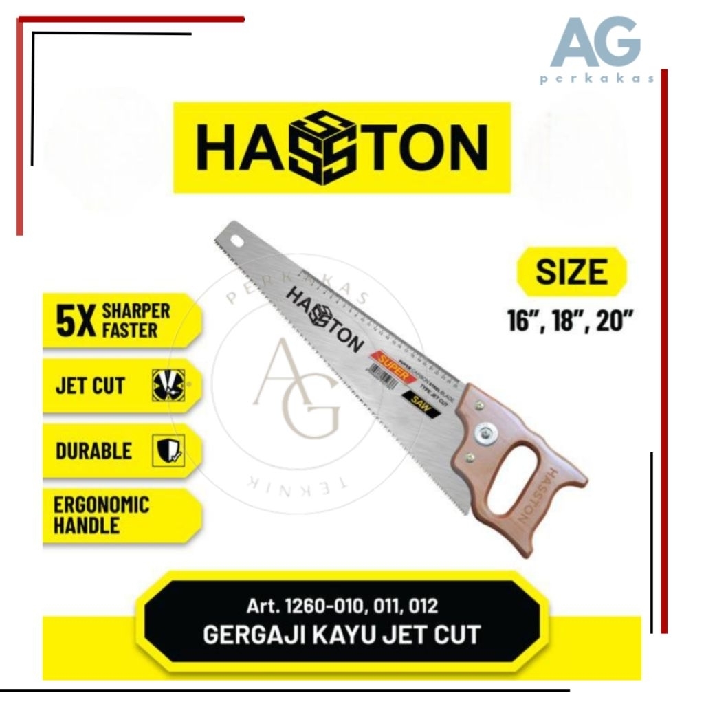Gergaji Tangan Gagang Kayu 18'' 1260-118 HASSTON Original Gergaji Gorok / Gergaji Potong / Gergaji /