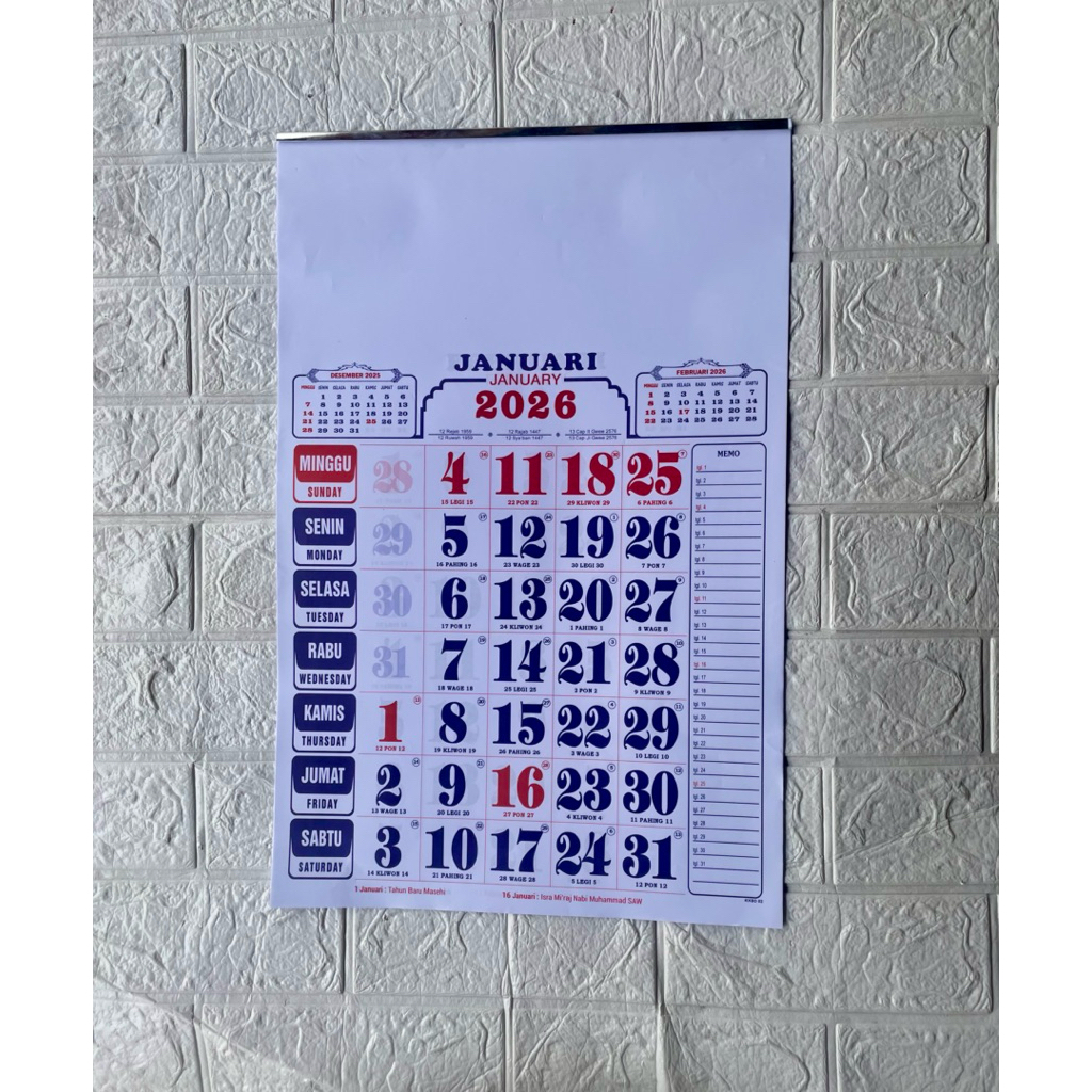 kalender kerja medium umum 2026 (umum ao)