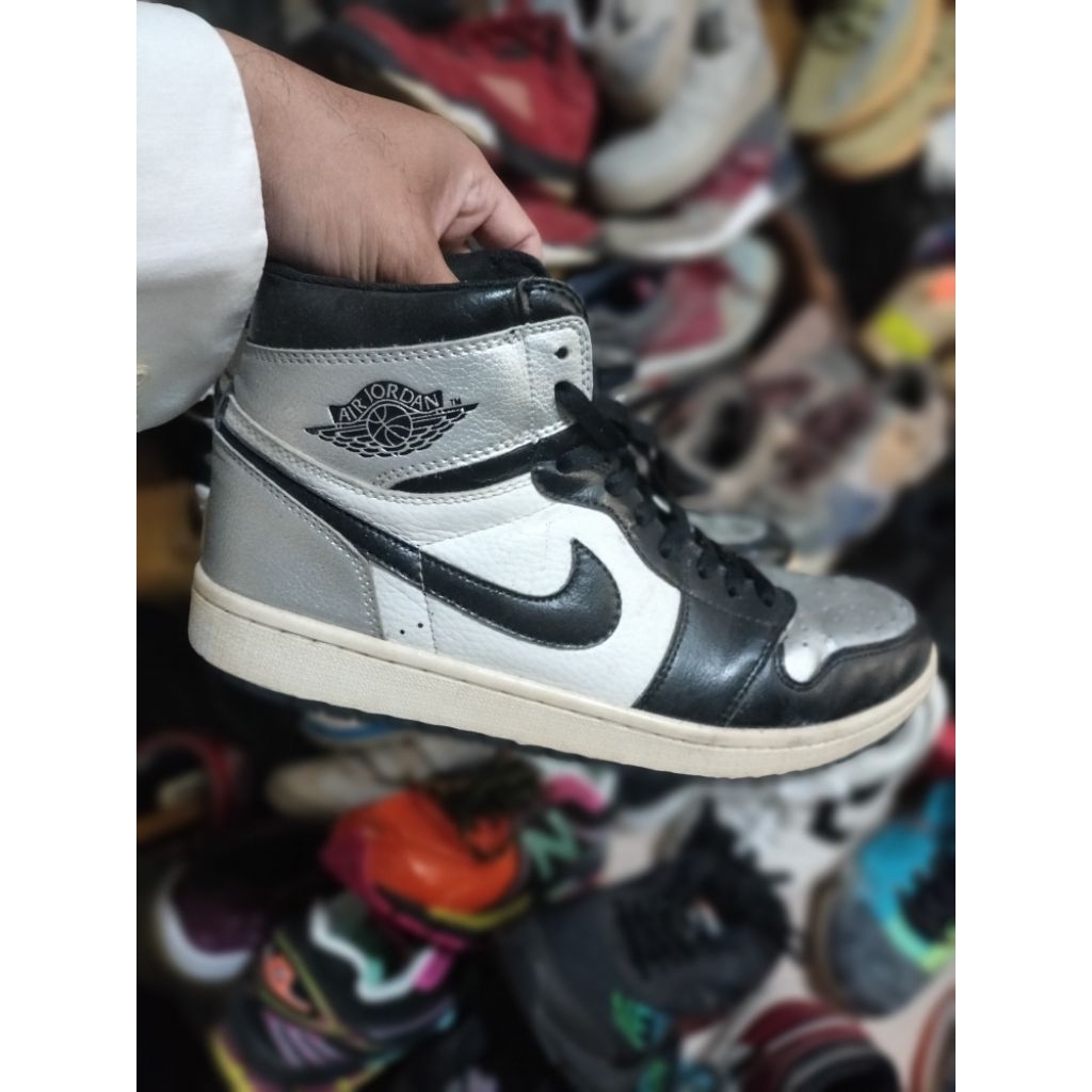 Nike Air Jordan 1 High Silver Toe, size 44