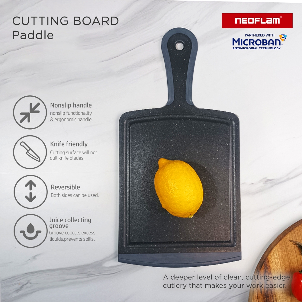 NEOFLAM Cutting Board Talenan Anti Bakteri Non-Slip Handle Dishwasher Safe