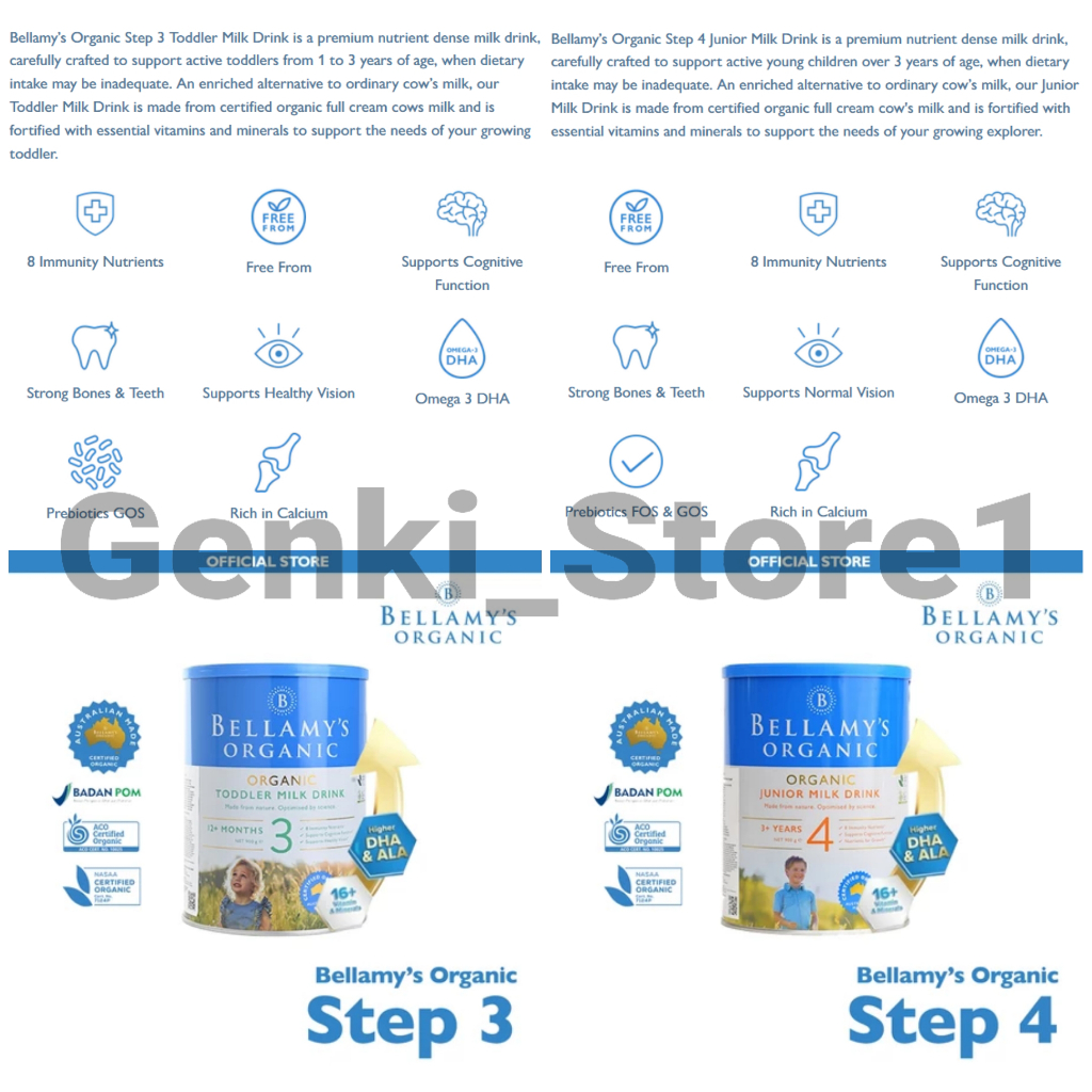 BELLAMYS BELLAMY'S ORGANIC Step 3 / 4 - Susu Formula Organik 900 gr