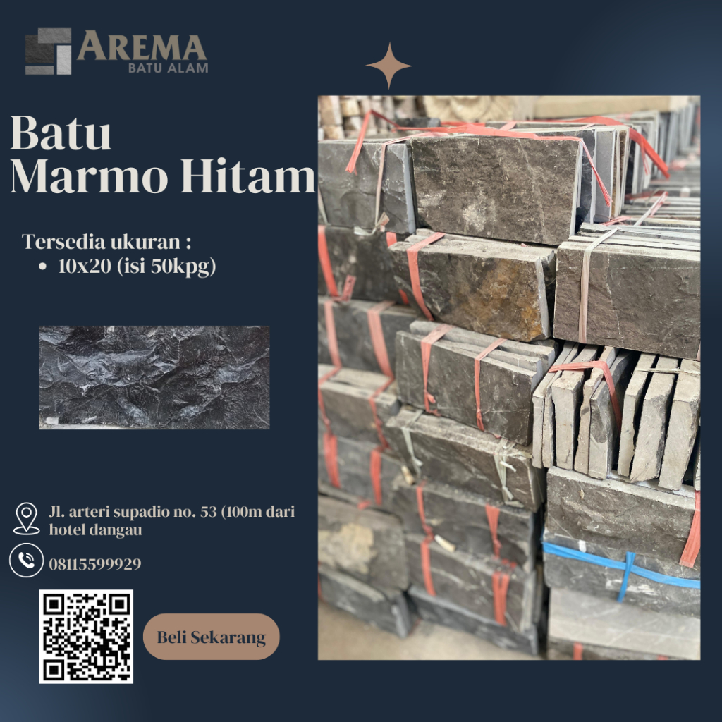 BATU ALAM MARMO HITAM UK 10X20