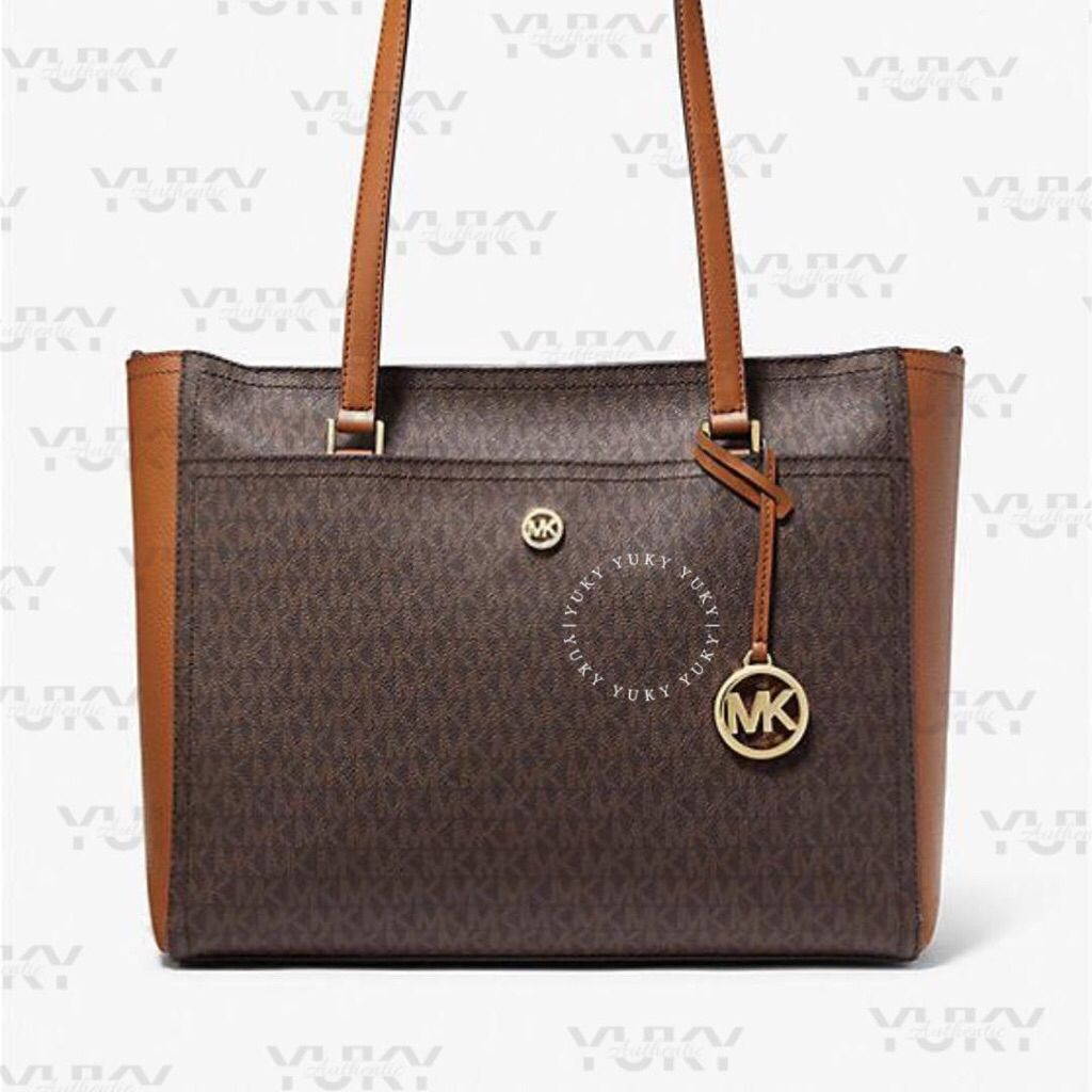Tas Wanita Branded MICH*EL KO*S MK Maisie Large Tote Bag Sign Brown 100% Original