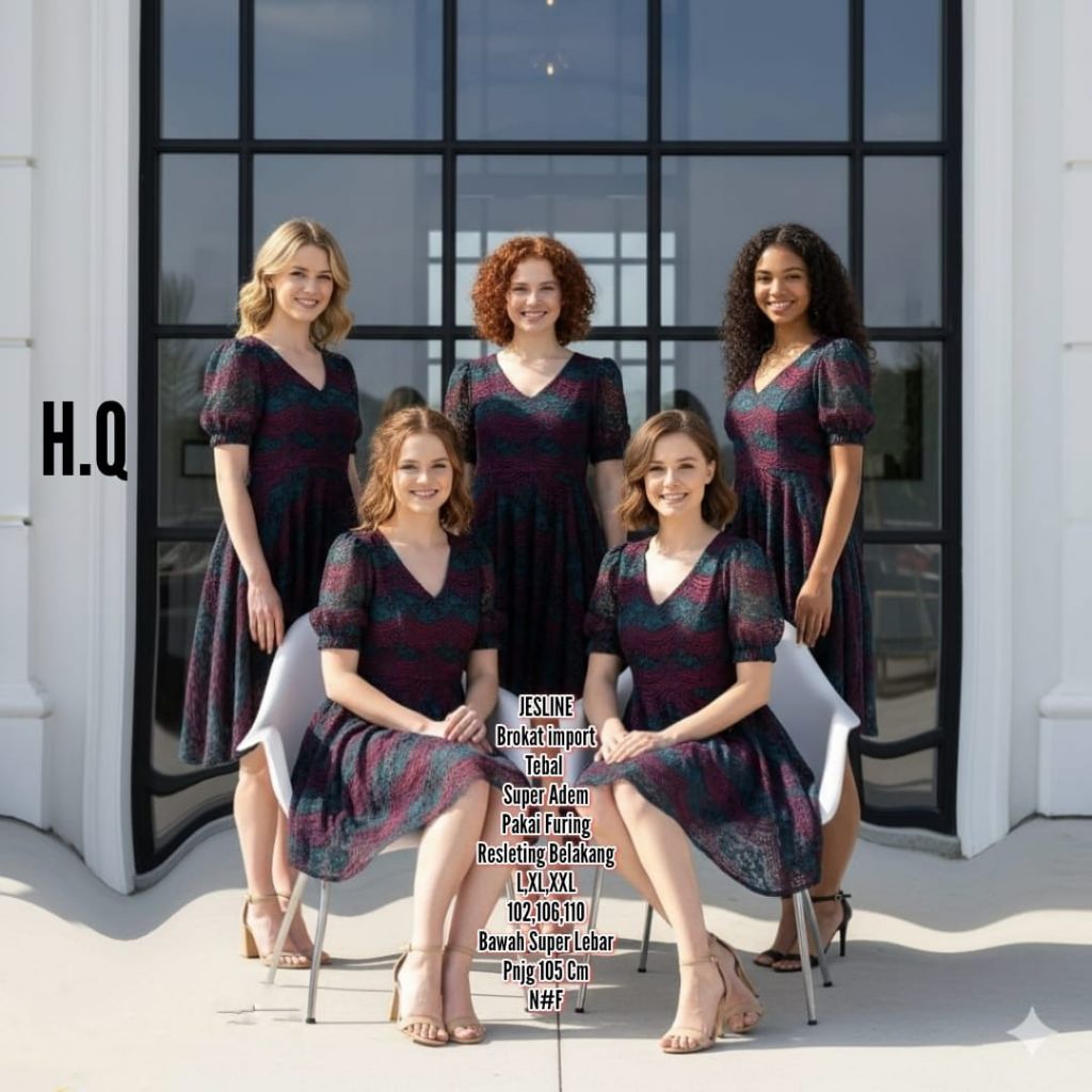DRESS BROKAT WANITA GAUN PESTA
