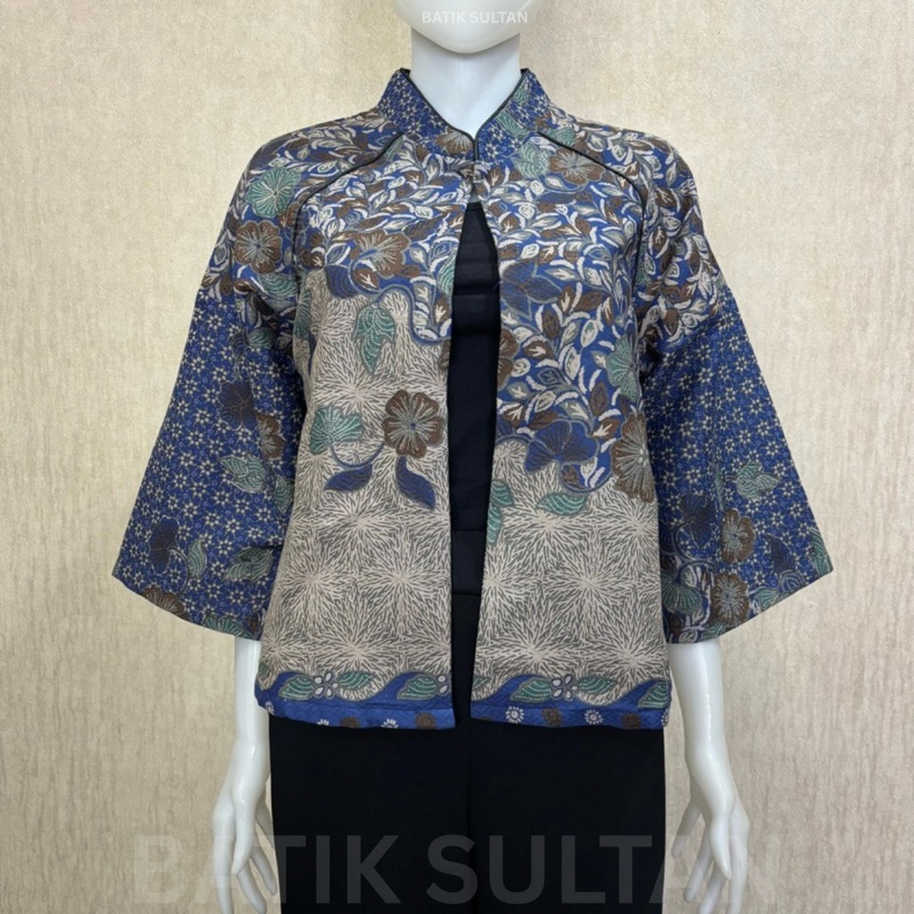 Atasan Batik Outer Wanita Cewe Perempuan Kain Katun Doby Premium Mewah Kantor Kerja Formal Pesta Fur