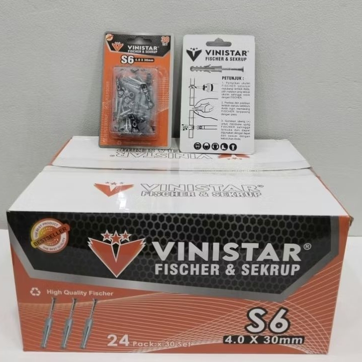 Fischer + Sekrup 6mm VINISTAR Set S6 Isi 30