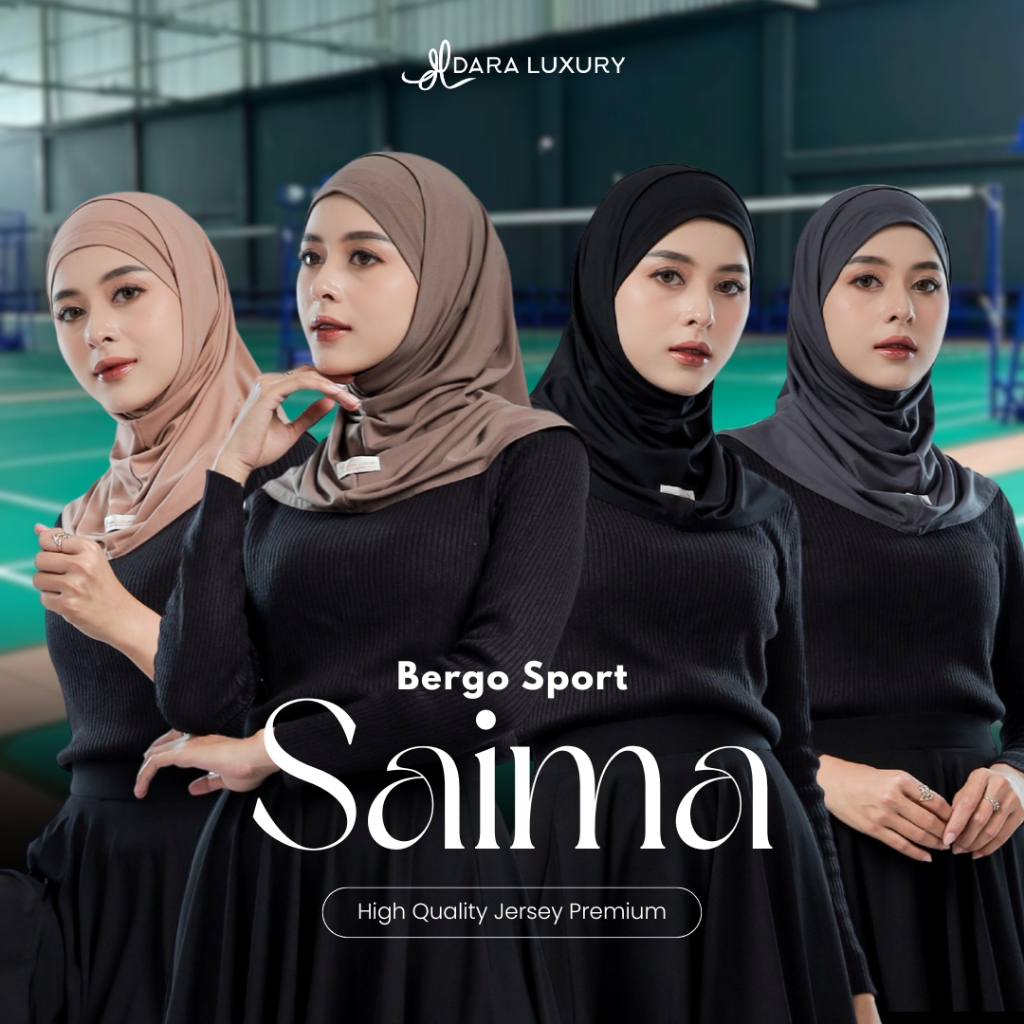 Bergo Sport | Hijab Olahraga Adem | Hijab Sport Simpel & Praktis | Bergo Saima by Dara Luxury