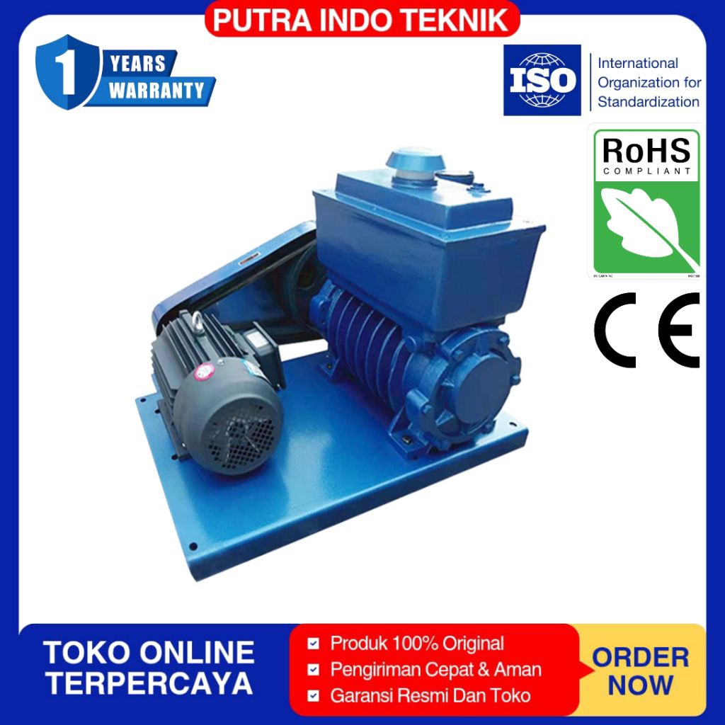 Rotary Vane Vacuum Pump Rotor 2X-8 1,1KW 380V Pompa Vakum Rotary Vane Baling-Baling Putar