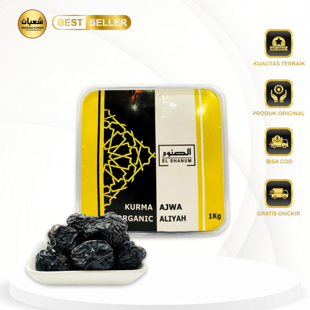Kurma Ajwa Aliyah Organic 1kg / Kurma Ajwa 1kg Asli 100% Original / Shabani kurma