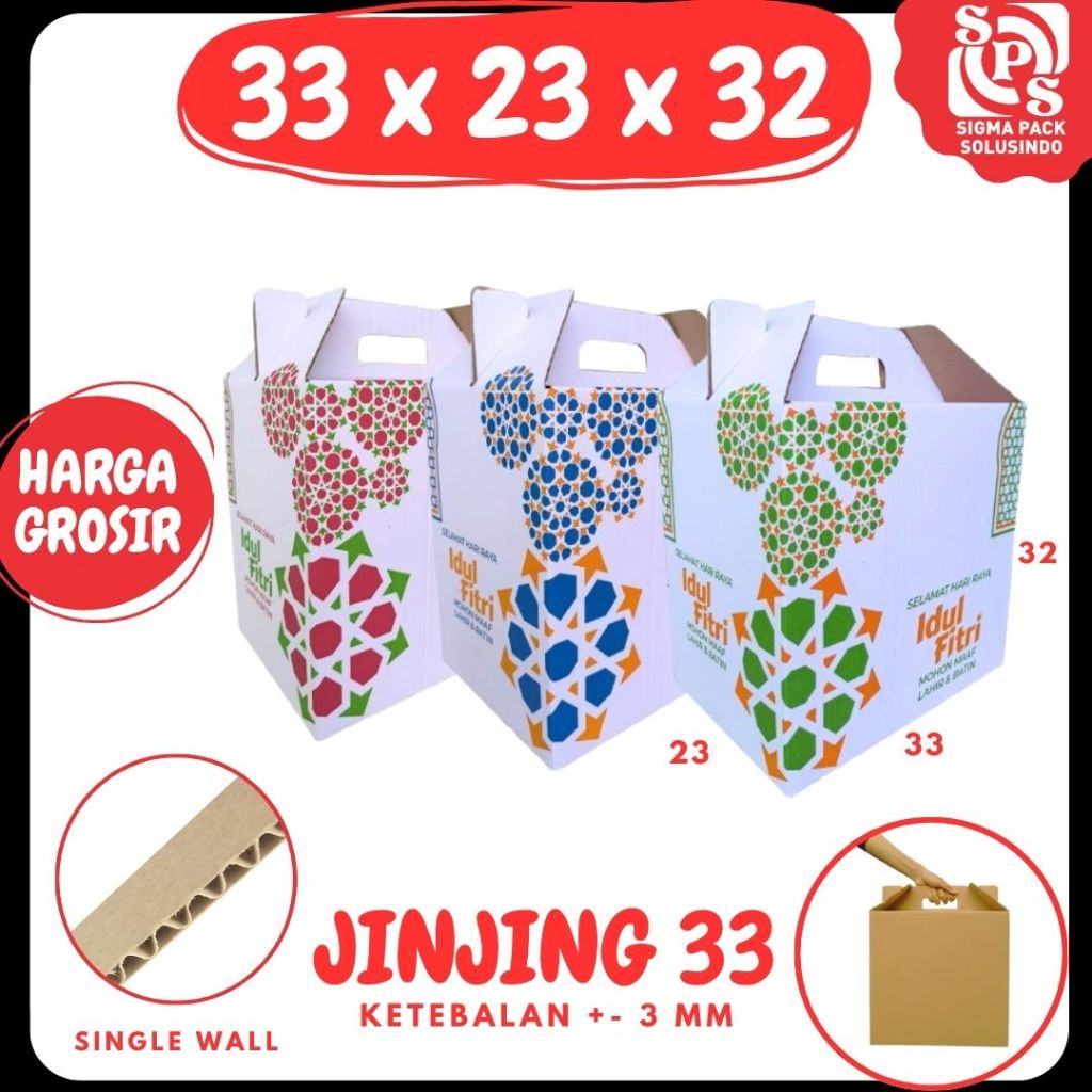 Kardus Jinjing 33x23x32 Dus Parcel Box Parcel Box jinjing Lebaran kardus Parsel idul Fitri