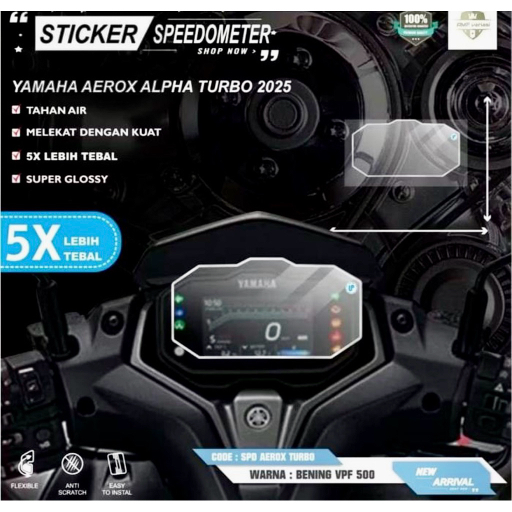 stiker pelindung speedometer AEROX ALPHA AEROX TURBO ppf maxdecal Motorcycle
