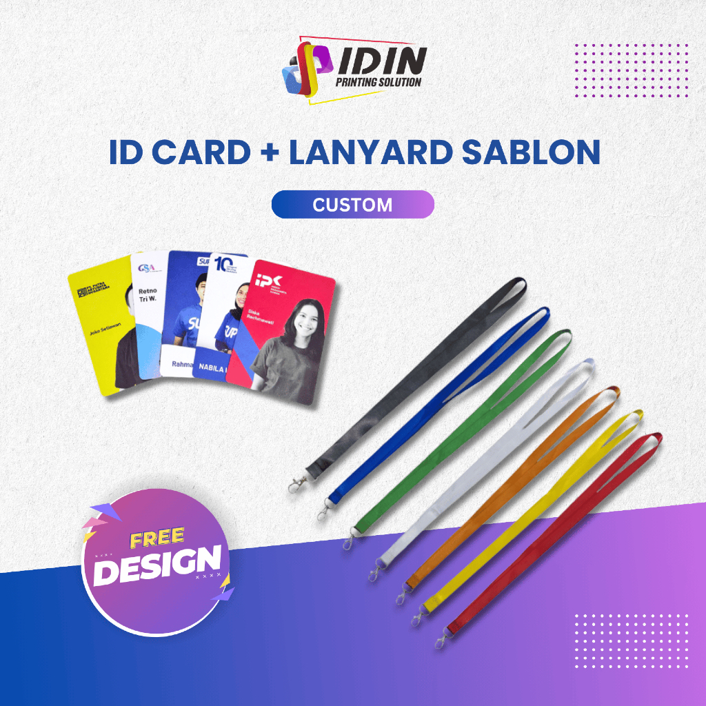ID Card PVC 0.76 gsm Custom Lanyard Sablon