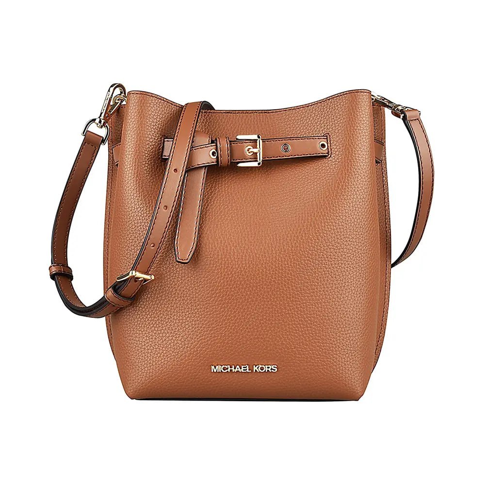 MK Emilia Small Pebbled Leather Bucket Bag
