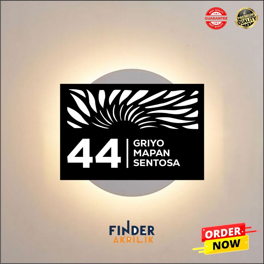 Papan Nomor Rumah Minimalis Akrilik – Bisa Custom Nama & Alamat Kode 4