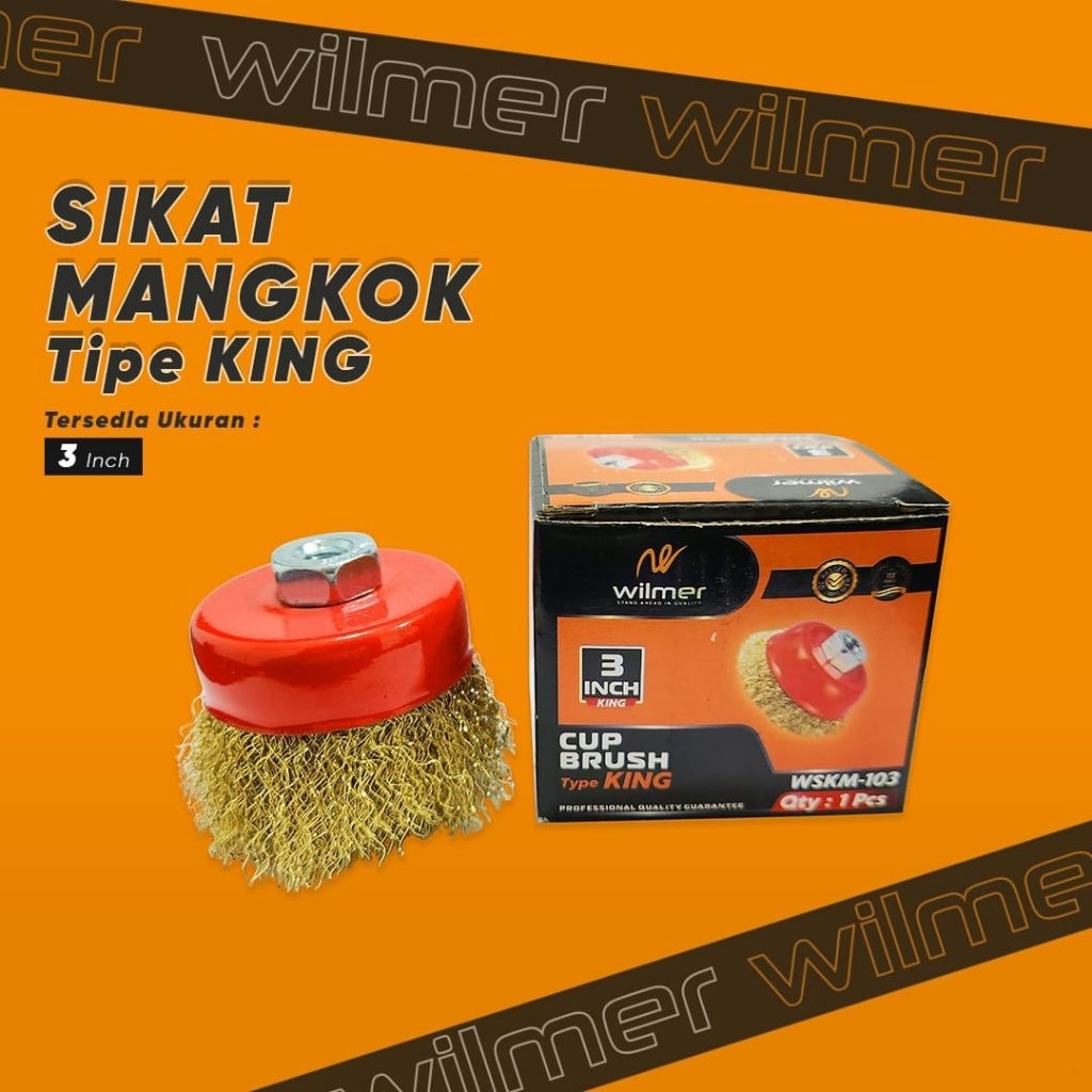 Sikat Kawat Mangkok 3 Inch Kuning KING / Sikat Kawat Cup Brush Gerinda Gurinda / Sikat Mangkok 3"