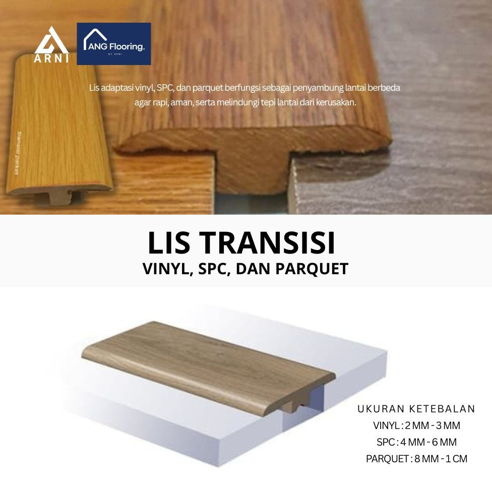 List PVC Transisi – Penyambung Lantai Vinyl, Parket & SPC