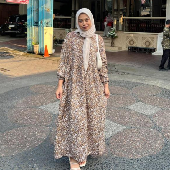 MIDI DRESS MAHALINI FLOWY DRESS  / GAMIS RAYON PREMIUM JUMBO