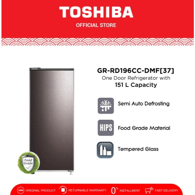 TOSHIBA KULKAS 1 PINTU GR-RD 196CC-DMF