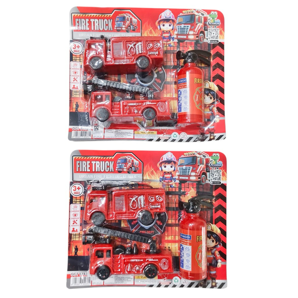 1203 mainan mobil mobilan pemadam api anak anak / mainan mobil pemadam api set / mainan mobil pemada
