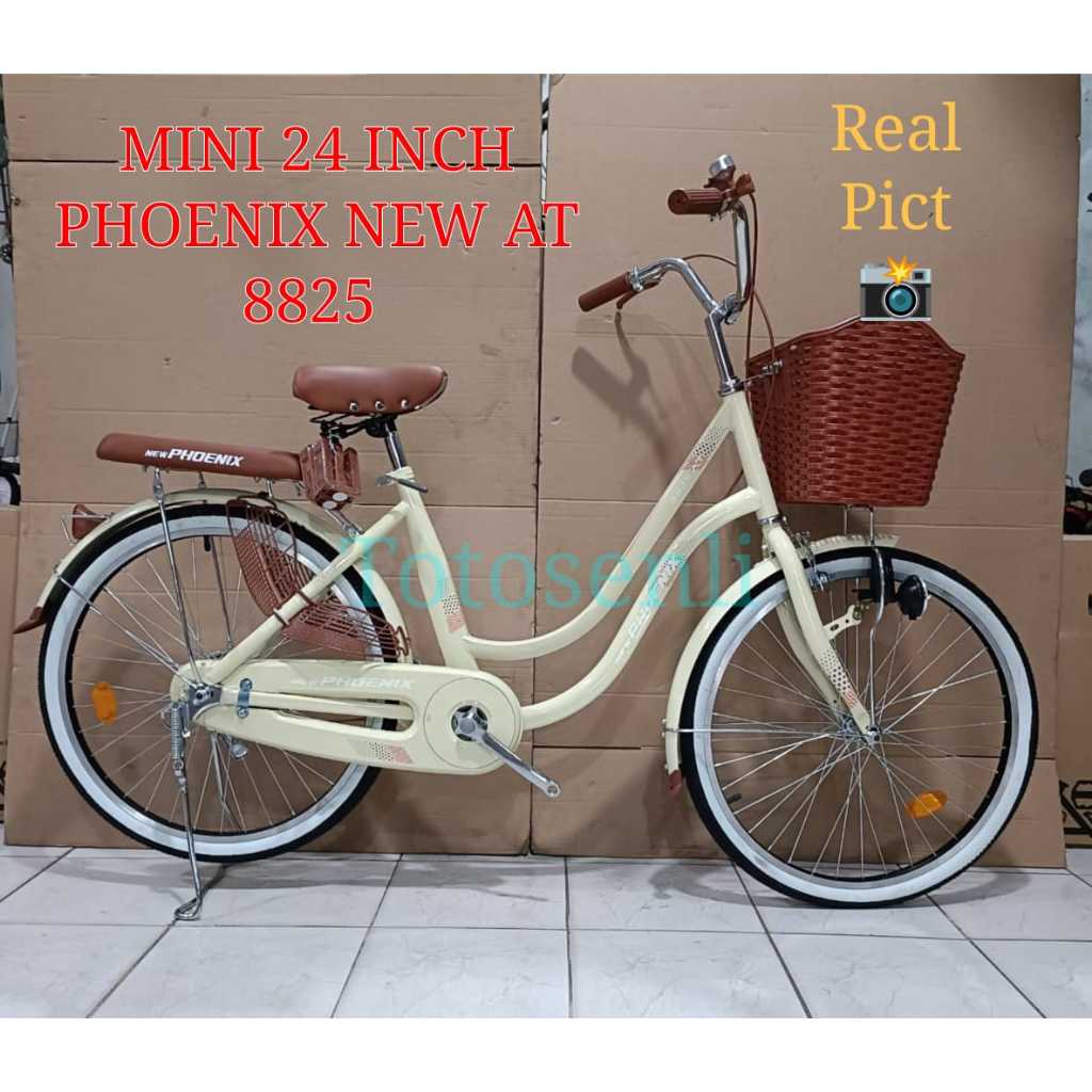 sepeda anak perempuan mini 24 inch new phoenix 8825 sepeda model keranjang depan