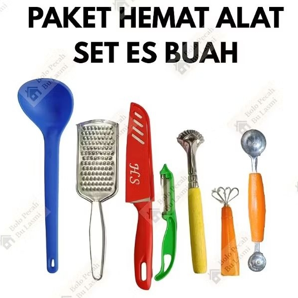 SPESIAL PROMO RAMADHAN / PAKET HEMAT ALAT SET ES BUAH 7 MACAM / Paket Es Buah / Kerokan Buah / Serut