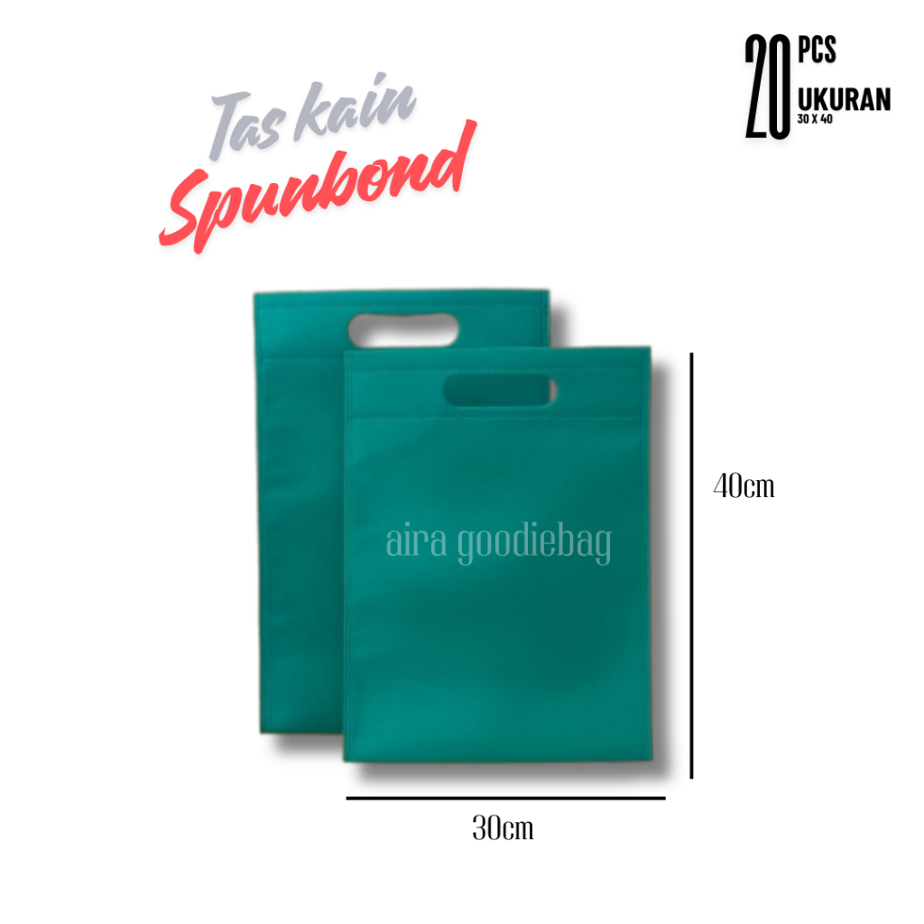 Goodiebag Spunbond Tas oval uk 30 x40 isi 20 pcs