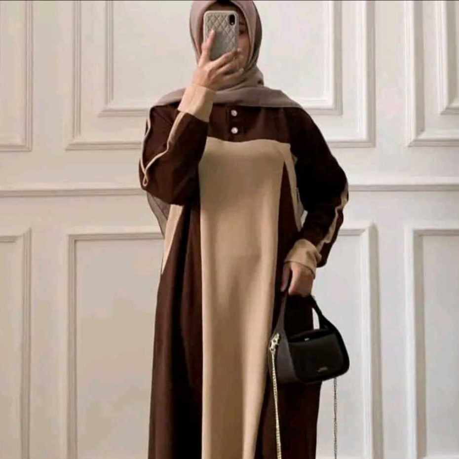 HANIA DRESS MUSLIM Gamis Wanita Dewasa Polos Bahan Knit Osaka Premium Kekinian Wudhu Friendly