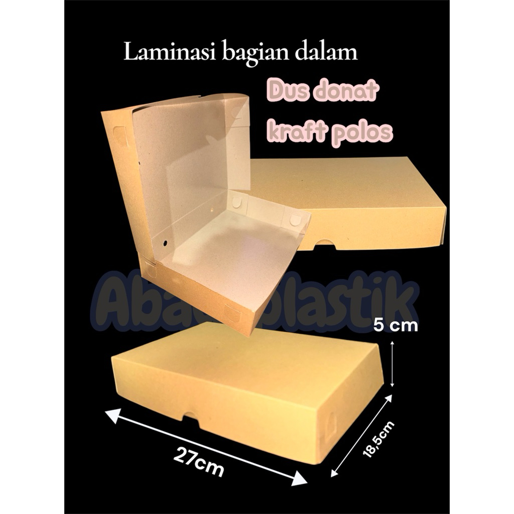 DUS DONAT KRAFT POLOS  / BOX DONAT ISI 6 - MIN PEMBELIAN 10PCS
