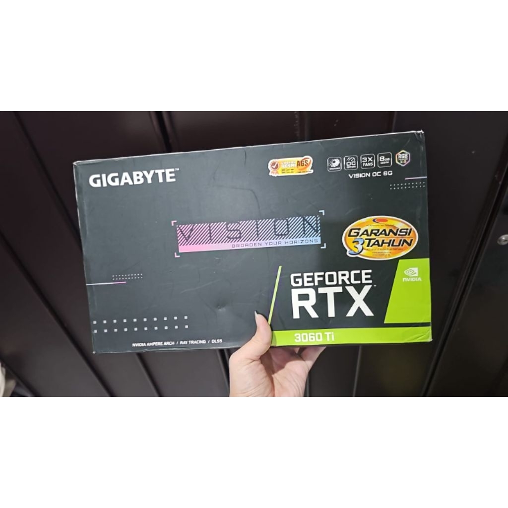 VGA Nvidia Gigabyte Vision RTX 3060 Ti 8GB OC Ex gaming (no mining)