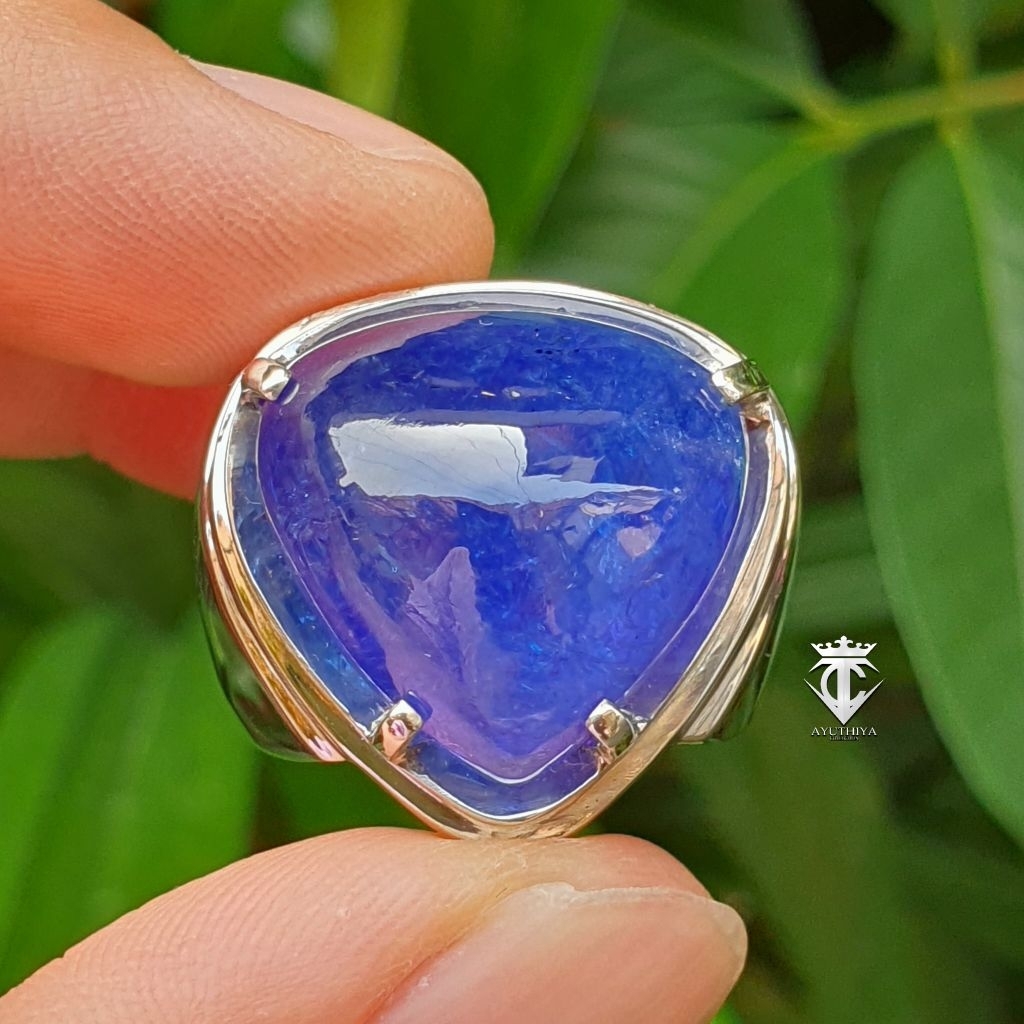 Batu Permata Natural Jumbo Fancy Tanzanite Tanzania 33.02 Ct GRI Lab Memo