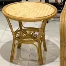 meja bulat meja oval anyam rotan alami / meja sofa murah