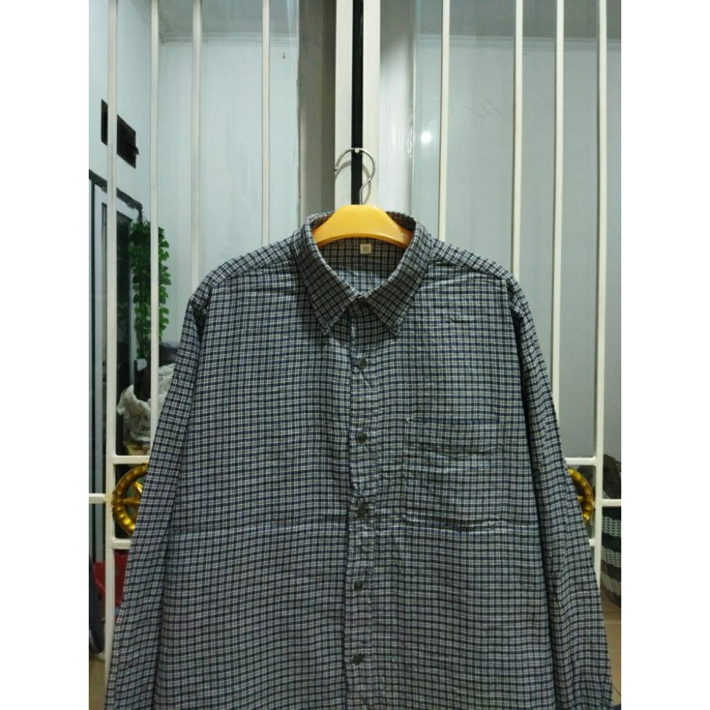 kemeja soft flannel uniqlo basic pria XXL