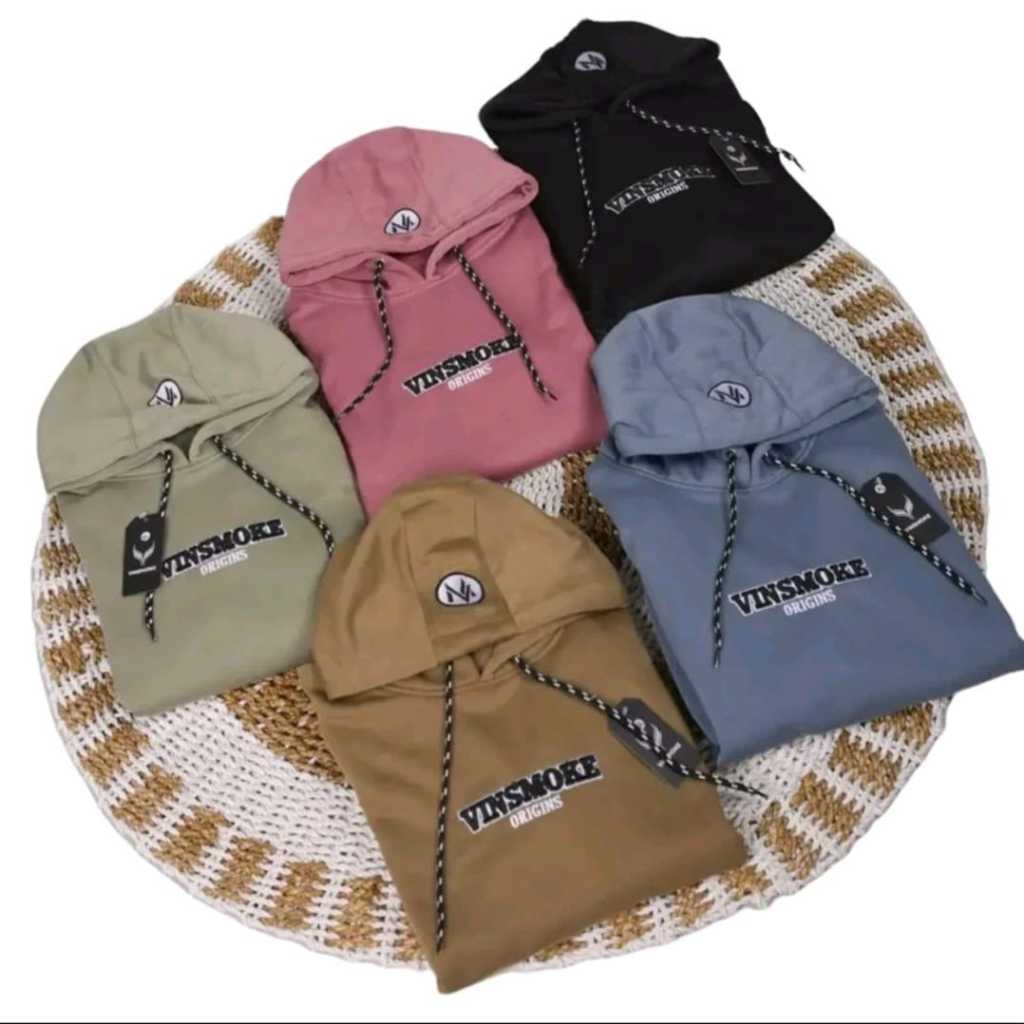 VINSMOKE Origins Hoodie Sweater Jumper Pria Wanita Bordir Lis Hitam 3D Unisex Terbaru Size M-XXL