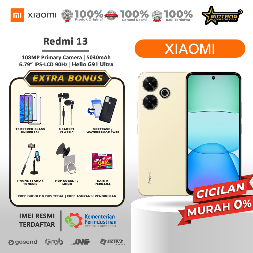 Xiaomi Redmi 13 RAM 8/256GB - Redmi 13X RAM 8/128GB- 8/256GB  Garansi Resmi
