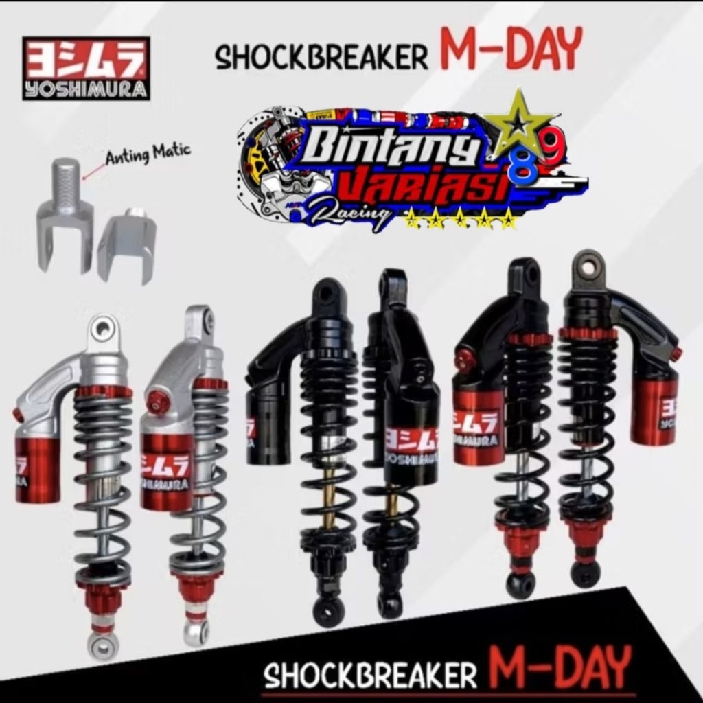 NEW DOUBLE SHOCK ~ SHOCKBREAKER YSM M-DAY MODEL RCB DOUBLE TABUNG ATAS UK 280MM -320MM -340MM FOR MO