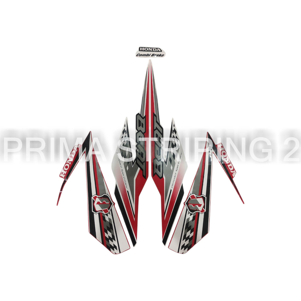 STRIPING STIKER MOTOR BEAT FI ECO 2018 PUTIH MERAH